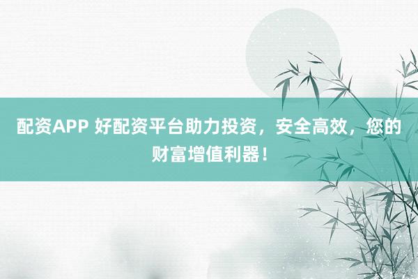 配资APP 好配资平台助力投资，安全高效，您的财富增值利器！