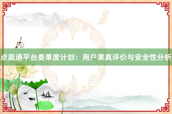点嬴通平台委果度计划：用户果真评价与安全性分析