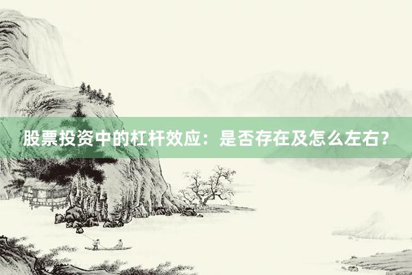 股票投资中的杠杆效应：是否存在及怎么左右？