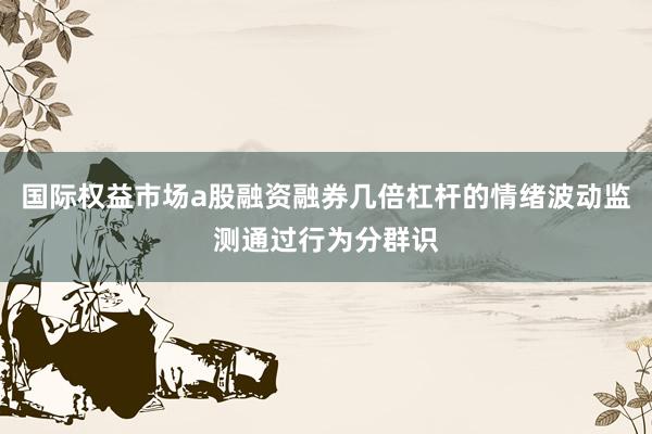 国际权益市场a股融资融券几倍杠杆的情绪波动监测通过行为分群识