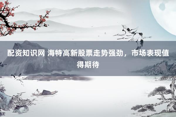 配资知识网 海特高新股票走势强劲，市场表现值得期待